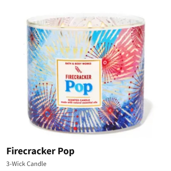 πBOGO 50% OFFππ―NWTβΌοΈBBW "Firecracker Pop" 3-wick Candle with Star Holder - Picture 9 of 15